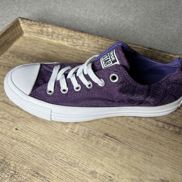 SINGLE SHOE Converse Purple Jacquard Shoe LEFT FOOT Womens Size 7 Amputee - Picture 1 of 11